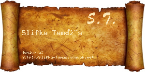 Slifka Tamás névjegykártya